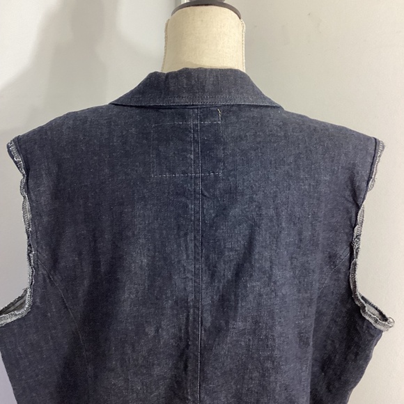 NWT COMFORT DENIM PLUS 4X DARK DENIM VEST RAW DETAILS - Picture 7 of 11
